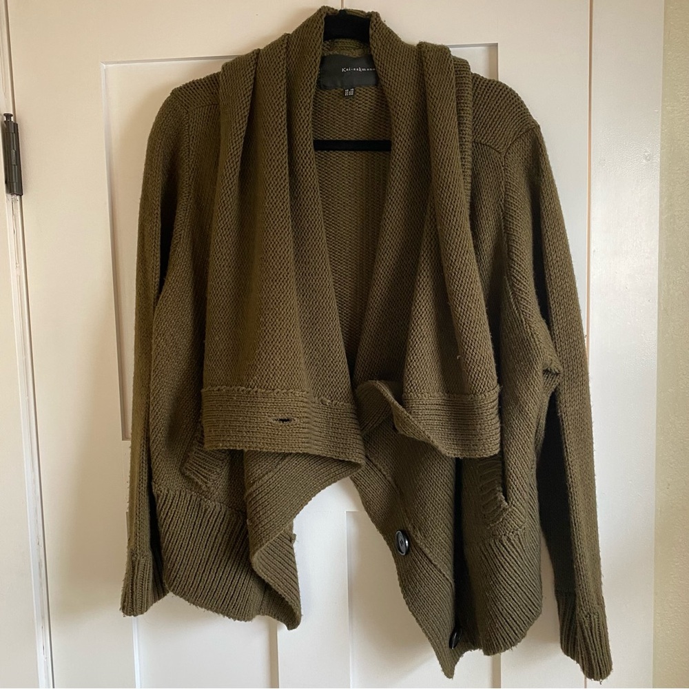 Kai-aakmann Draped Cardigan - Green